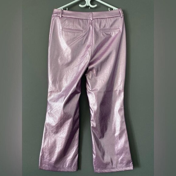 7 For All Mankind Metallic Pink Faux Leather Pants Barbiecore - Picture 4 of 10